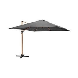 Oviala Business Vierkante parasol 3x3m antraciet houteffect - grijs 105423