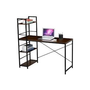 SVITA COMBO2 bureau plank walnoot look zwart metalen poten - bruin Metaal 91152