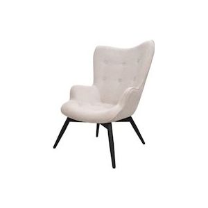 SalesFever gestoffeerde fauteuil in structuurstof | zwart metalen frame met poedercoating | B 80 x D 99 x H 92 cm | beige - meerkleurig Multi-materiaal 368114