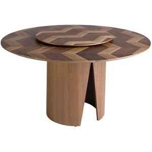 AC ANGEL CERDÁ Angel Cerdá  Eettafel rond walnoot fineer 1130C - bruin Massief hout 8435631027744