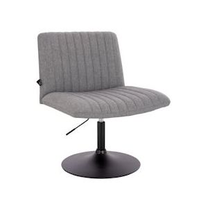 SVITA EMILY lounge fauteuil in hoogte verstelbaar met rugleuning linnen-look grijs - grijs Multi-materiaal 91372