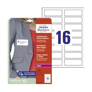 Avery Zweckform AVERY zelfklevende badge ft 88,9 x 31 mm, doos van 320 stuks, wit - wit Papier L4783-20