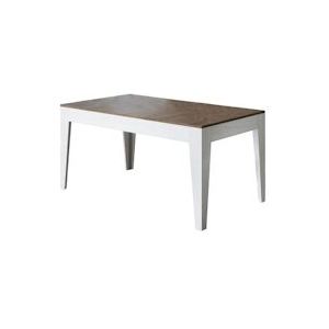 Itamoby Uitschuifbare tafel 90x160/220 cm Cico Mix Walnoot blad, Witte Essenhouten poten - 8050598045053