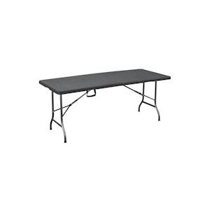 METRO Professional Outdoor bankettafel, staal / polyethyleen, 180 x 74 x 73 cm, inklapbaar, waterbestendig, zwart - zwart Kunststof 4894926103954