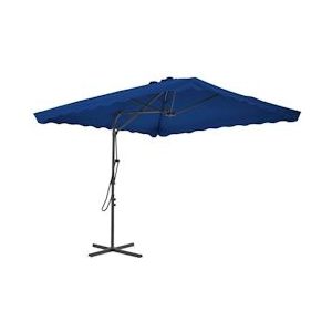 vidaXL Parasol met stalen paal 250x250x230 cm blauw - blauw 312517