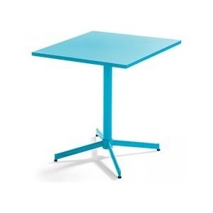 Oviala Business Vierkante bistro kantelbare terrastafel in blauw staal - blauw Staal 105161
