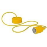 Vellight Siliconen hanglamp met textielkabel, 100 cm, verstelbaar, fitting E27, geel - LAMPH01Y