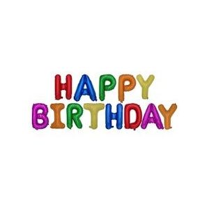 PAPSTAR, Folie ballonnen set assorti kleuren "Happy Birthday" - meerkleurig Kunststof 4002911802847