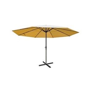 Mendler Parasol Meran Pro, gastronomische marktparasol zonder kap Ø 5m polyester/aluminium 28kg ~ crème zonder voet - beige Metaal 34348