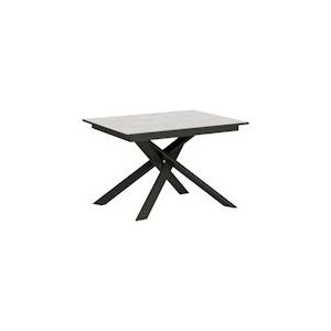 Itamoby Uitschuifbare tafel 90x120/180 cm witte spatel Ganty antraciet rand antraciet structuur - VE120TAVGANTY-BS-AN
