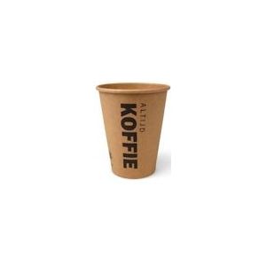 Premium Quality, Koffiebekers 355 ml (12 oz), karton Ø 9 x 11 cm bruin met bedrukking "Altijd Koffie" - bruin Kartonnen 8712426776040