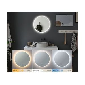 LED (badkamer) spiegel - 3 staps lichtkleur - 2700-6500K - 21W - rond