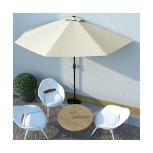 vidaXL Balkonparasol met aluminium stok Zandkleuren 300×150 cm Halfrond - beige 44591