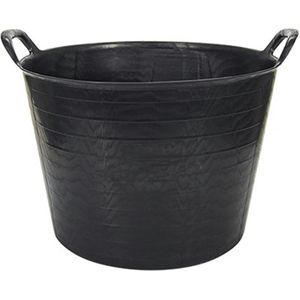 Set van 10 Draagtassen met Versterkte Handgreep (Zwart, 42l) - Flexibel en bestendig: Tuinieren, Bouw, Wasserij, Landbouw - zwart Q6-F129-N6WO