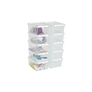 Set van 10 -  Stevige Opbergbox 14L met deksel -  SmartStore - transparant Polypropyleen, kunststof 6150816321388