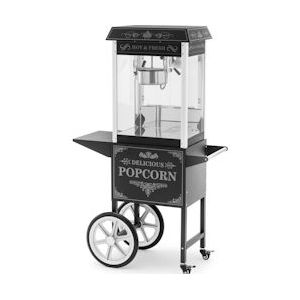 Royal Catering Popcornmachine met trolley - Retro design - 150 / 180 °C- zwart - - 4062859099709