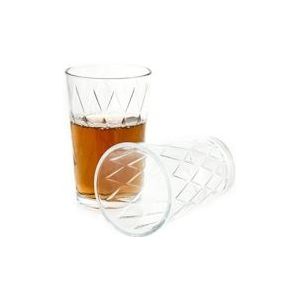Almina Set van 6 theeglazen, drinkglazen, sapglazen, waterglazen set van transparant glas - Glas AL-4418