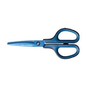 Plus FitCut Curve PREMIUM schaar, 17,5 cm, titanium bladen, blauw, op blister - 4977564675011