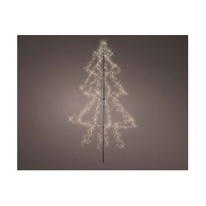 LED-kerstboom, metaal, 3 m hoog, 600 LED's, warm wit - Metaal 286478