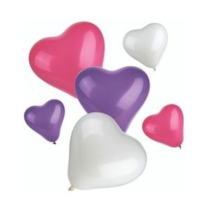 PAPSTAR, Ballonnen assorti kleuren "Heart" small + medium - Latex 4002911293485