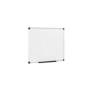 Bi-Office Maya Licht Geruit Gelakt Staal Whiteboard Met Subtiele Aluminium Omlijsting En Pennenbakje, 60x45 cm - wit Staal MA0207170