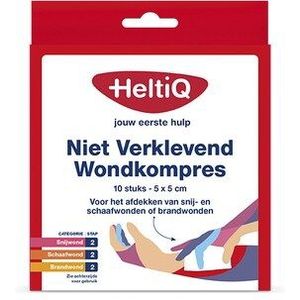 heltiq niet verklevend wondkompres 10x10 cm 8x5 stuks - 24270136