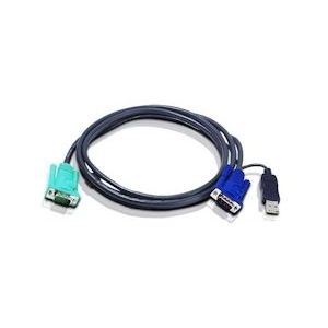 ATEN 2L-5202U KVM-kabel VGA USB, zwart, 1,8 m - zwart 2L-5202U