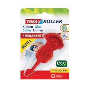 Tesa Roller navulling lijmroller permanent ecoLogo, ft 8,4 mm x 14 m, op blister - groen 4042448110886