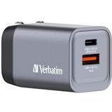 Verbatim 35 W GaN Oplader met 2 Poorten USB A/C (EU/UK/US) - zwart Polycarbonaat 32200