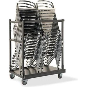 Essentials Universal Trolley, for Stackable Chairs and Barchairs, 105x61x126cm (LxBxH), T91100 - zilver Synthetisch materiaal T91100