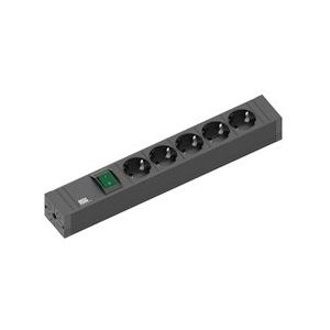 BACHMANN CONNECT LINE 5x geaard contact, Schakelaar - zwart 420.0013