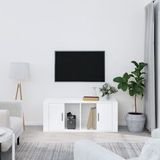 VidaXL TV-meubel 100x35x40 cm - Bewerkt Hout - Hoogglans Wit
