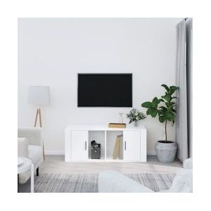 VidaXL TV-meubel 100x35x40 cm - Bewerkt Hout - Hoogglans Wit