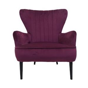 Mendler Lounge fauteuil HWC-K37, cocktail fauteuil gestoffeerde fauteuil fauteuil, fluweel ~ bordeaux - rood Textiel 89740