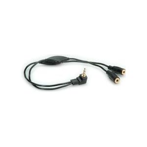 3,5mm Jack naar 2x 3,5mm Jack stereo audio splitter met volume regelaar - haaks / zwart - 0,30 meter