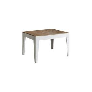 Itamoby Uitschuifbare tafel 90x120/180 cm Cico Mix Naturel Eiken blad Witte essen poten - 8050598045008