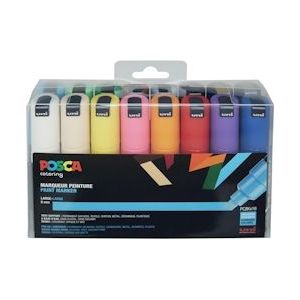 Posca paintmarker PC-8K, etui met 16 stuks in geassorteerde kleuren - 3296280033471