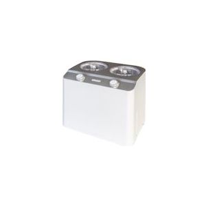 Unold 48830 softijsmachine Doppio Bianco Dubbele softijsmachine met twee apart te bedienen softijsvaten 2,4 liter softijs - wit Multi-materiaal 48830