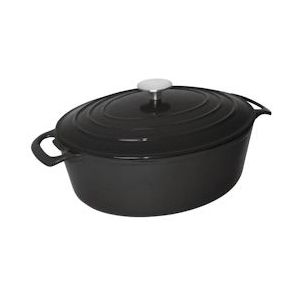 Braadpan Signature Zwart - Le Creuset Look-a-Like - Ovaal 30x23x(h)18cm