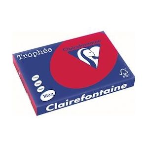 Clairefontaine Trophée Intens, gekleurd papier, A3, 160 g, 250 vel, kersenrood - 3329680104400