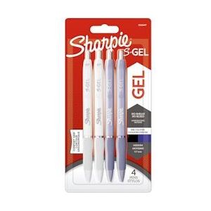 Sharpie S-gel roller fashion mix, medium punt, blister van 4 stuks in geassorteerde kleuren - 3026981626470