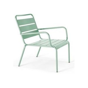 Oviala Business Lage fauteuil in saliegroen staal - groen Staal 108447