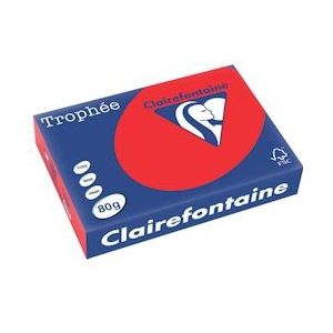 Clairefontaine Trophée Intens, gekleurd papier, A4, 80 g, 500 vel, koraal rood - 8175C