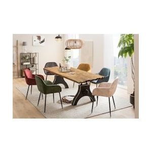 SIT Möbel eettafel van teakhout | blad 50 mm naturel | metalen onderstel zwart | B 220 x D 100 x H 74 cm | 16039-11 | serie TOPS & TABLES - meerkleurig Multi-materiaal 16039-11