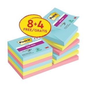 Post-it Super Sticky Z-notes Cosmic, 90 vel, ft 76 x 76 mm - R330-SSCOS-P8+4