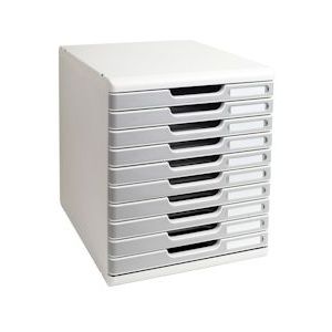 Exacompta 302041D 1x MODULO modulaire ladenbox met 10 gesloten laden voor documenten A4+, Office, grijs-graniet - grijs Synthetisch materiaal 302041D