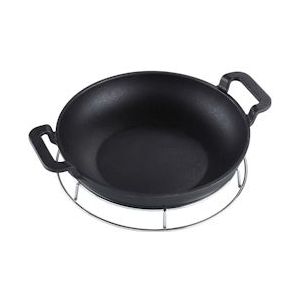 Tarrington House BBQ grillwok, gietijzer, Ø 30 x 7 cm, geëmailleerd, zwart - zwart Gietijzer 892423