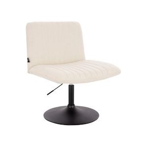 SVITA EMILY lounge fauteuil In hoogte verstelbare fauteuil met rugleuning Linnen-look crème - beige Multi-materiaal 91371