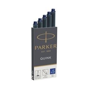 Parker Quink inktpatronen permanent blauw, doos met 5 stuks - blauw 3501179503844