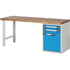 eurokraft pro Werkbank, bouwdoossysteem serie 7000, 2 laden, 1 kast, diepte = 700 mm